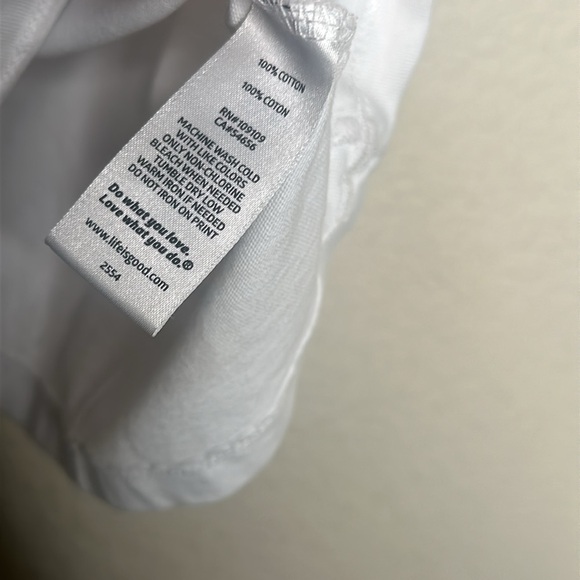 Life is Good Easy Like Sunday Morning Retro tee Oversized White 70s Size Small - Picture 9 of 11